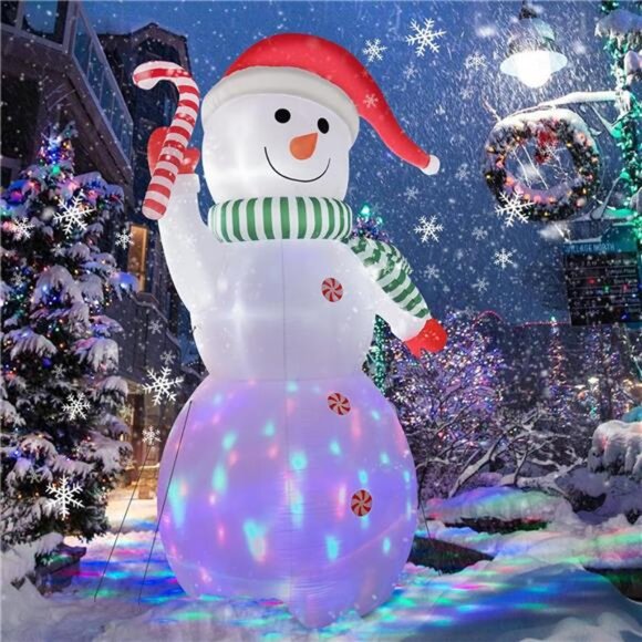 B&D 12FT Giant Christmas Inflatables Snowman Outdoor Decor, Christmas Blow Up